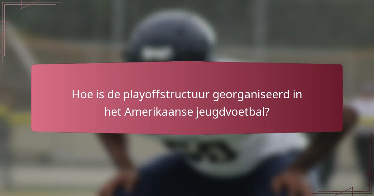 Hoe is de playoffstructuur georganiseerd in het Amerikaanse jeugdvoetbal?